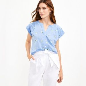 LOFT lemon dolman shirt